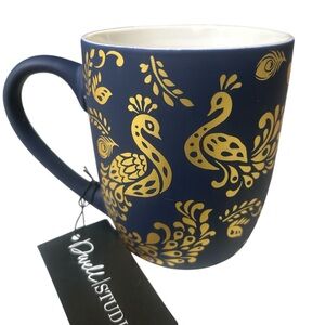Blue and Gold Peacock Mug